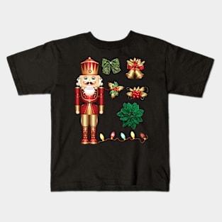 Merry Christmas Tree Golden Decorations Kids T-Shirt